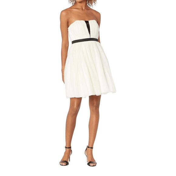 a. drea Cream Strapless Tulle Mini Cocktail Dress NWT Size Small - Picture 1 of 9